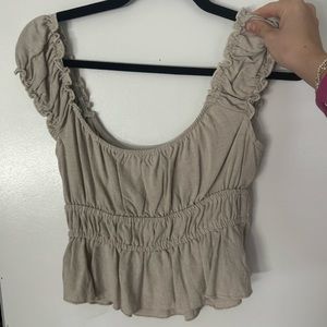 Altard state oatmeal blouse top